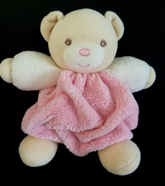 N- DOUDOU PELUCHE BOULE KALOO OURS PLUME ROSE BRAS BLANC 20cm QUASI NEUF *