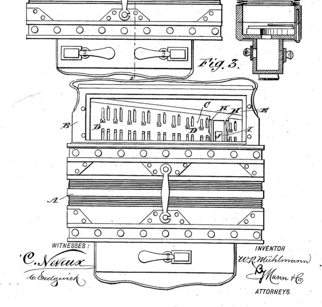 Altes Akkordeon, Konzertina HOHNER, MEINHOLD..: histor. Dokumente 1854 - 1920