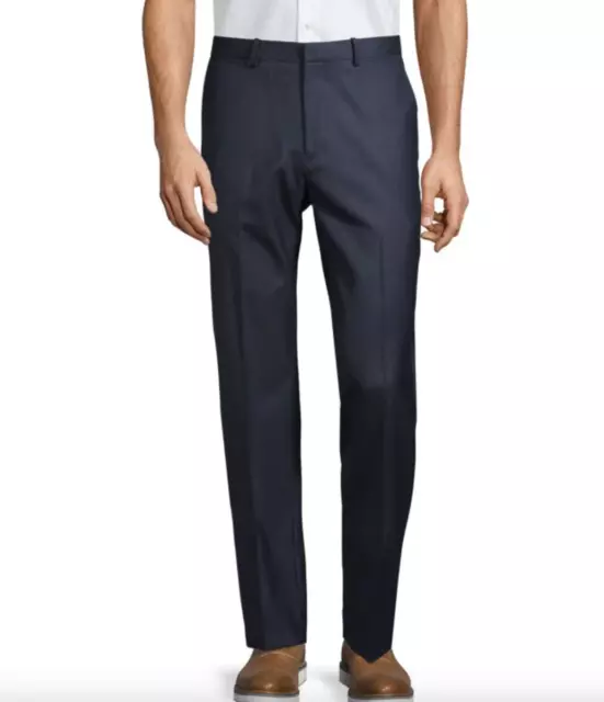 New THEORY Mens Marlo Uomo Stretch Wool Navy Blue Trouser Pant sz 28 $195 #86