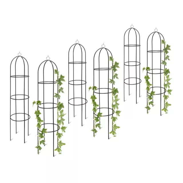 6x Rankobelisk Rosen Metall Rankhilfe freistehend Blumensäule Garten Rankgestell
