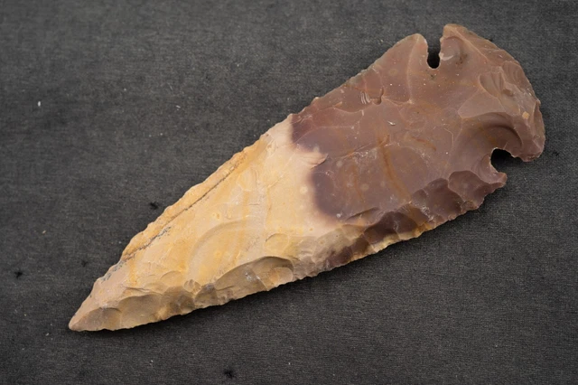 3.7" Flint Spearhead AMAZING COLOR USA Spear Point Knife Blade Arrowhead 590
