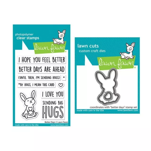 Lawn Fawn "BETTER DAYS" Clear Stamps Set and Matching Dies Bundle 2022