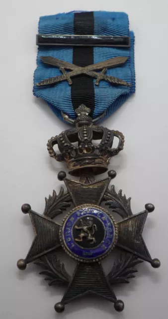 Belgium / Belgian Order Of Leopold Ii Medal Knight Class With Crossed Swords