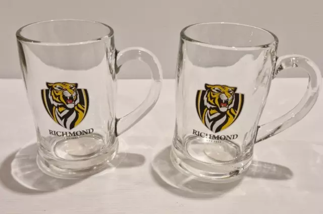 Richmond Tigers  Beer Mugs 300mls x2  Collectible Barware Tracked Postage