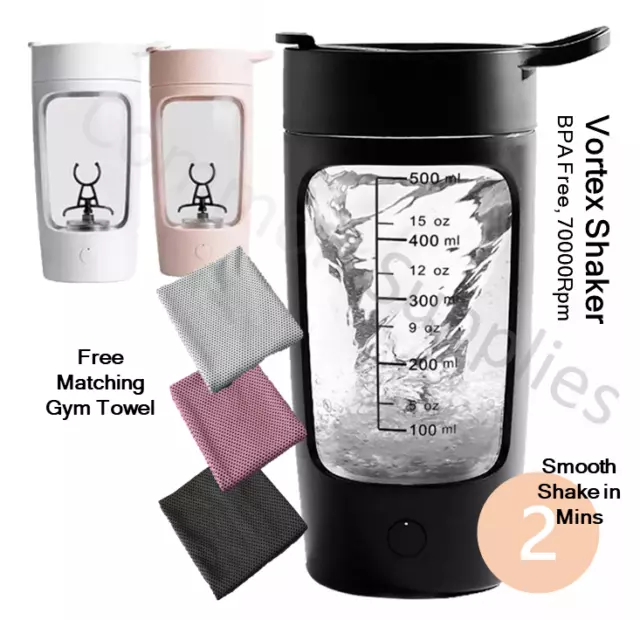 650ml Rechargeable Vortex Protein Powder Shaker Portable USB Electric Mixing Cup