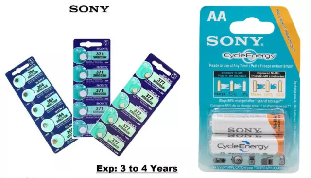 Sony 364 371 377 394 395 SR626SW SR920SW SR621SW AA AG4 AG1 AG6 Watch Battery