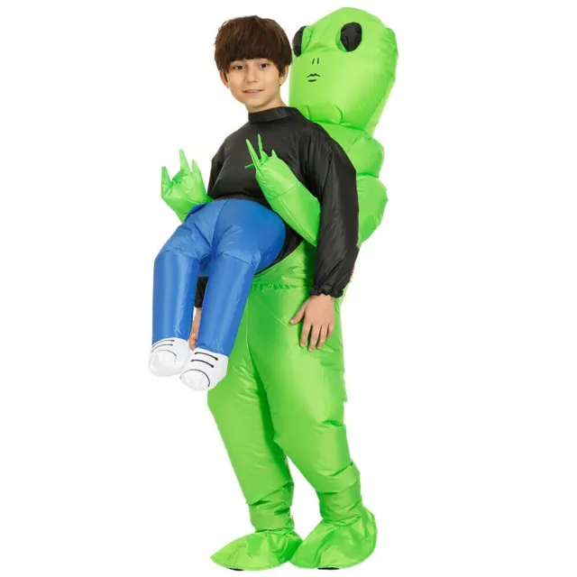 Kids Adult Scary Halloween Alien Inflatable Costume Blow Up Suits Party Dress BL