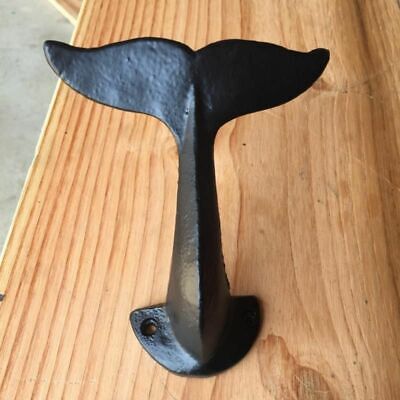 Cast Iron Whale Tail Wall Hanging Hook For Hat Coat Clothes Home Decor Accessory