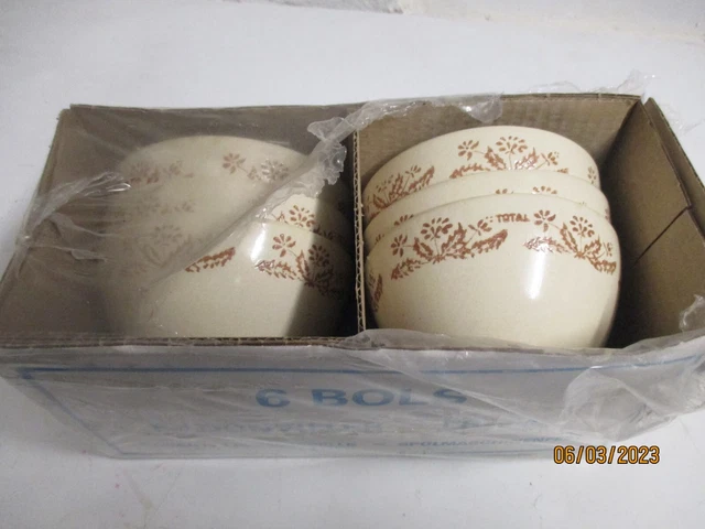 ancien LOT DE 6 BOLS publicitaires EN BADONVILLER neufs en carton pour TOTAL