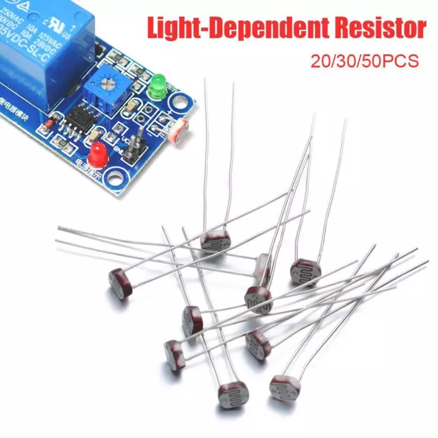 20/30/50PCS Top 5mm LDR CDS Sensor GL5516 Photoresistor Light-Dependent Resistor