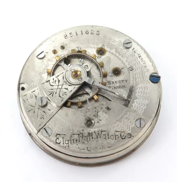 1900 Elgin 18S 15J Lever Set Mens Pocket Watch Movement & Dial.