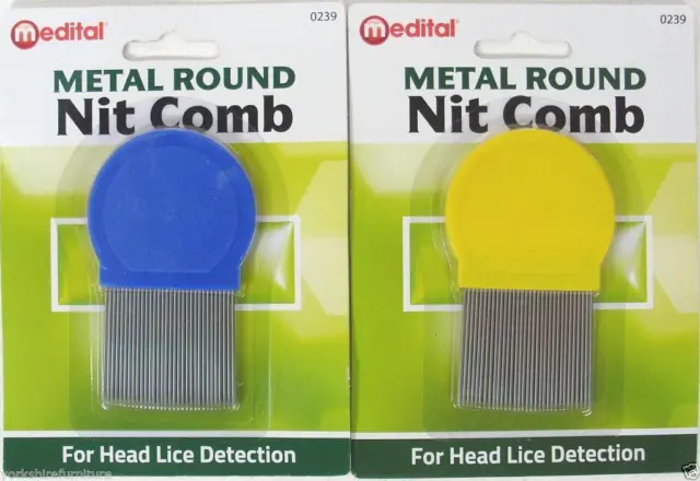 New Metal Round Nit Hair Gritty Comb Handle Removes Head Lice Eggs Fine Toothed