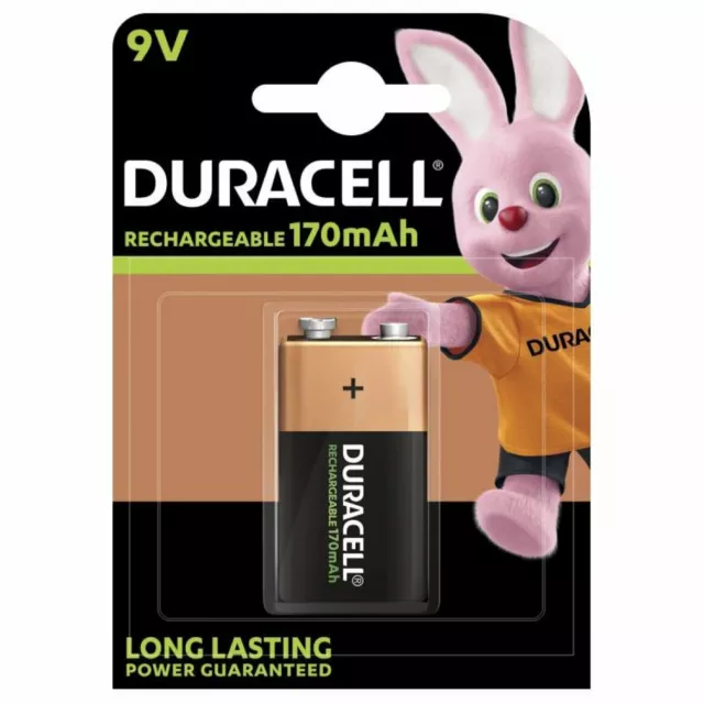 Pile rechargeable 9V 6LR61 6HR61 accu pile batterie NiMH Duracell 170mAh HR22