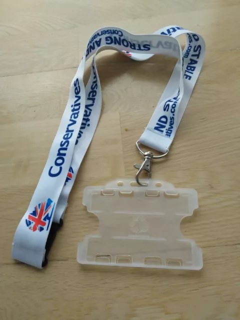 British conservatives party lanyard badge ID holder Tories