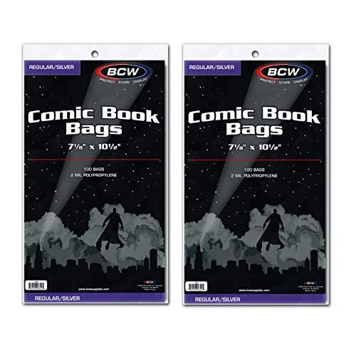 Silver Comic Bags - 200 Count