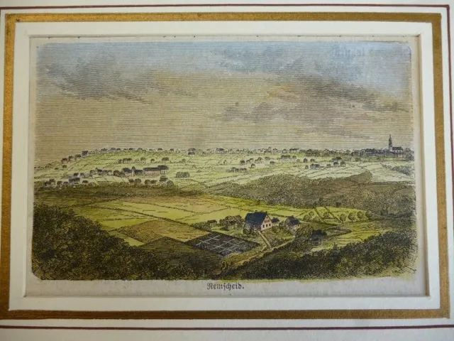 Orig. kolorierter Stahlstich - Remscheid.