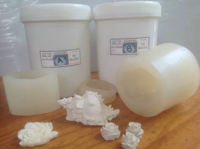 Sh05 Liquid Silicone Rubber Mould making mix -1 kg  50/50 ratio Platinum cure