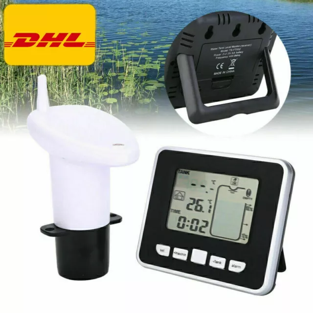Ultraschall Sensor Füllstandsanzeige LCD Temperaturanzeige für Regenwassertank 2