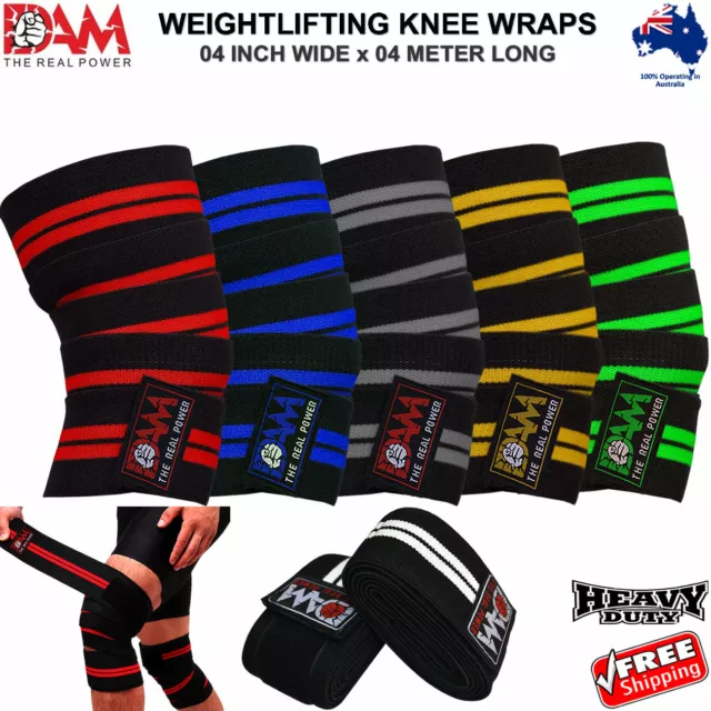 Knee Wraps Weightlifting Power Lifting Bodybuilding Straps 04-Meters Heavy Duty