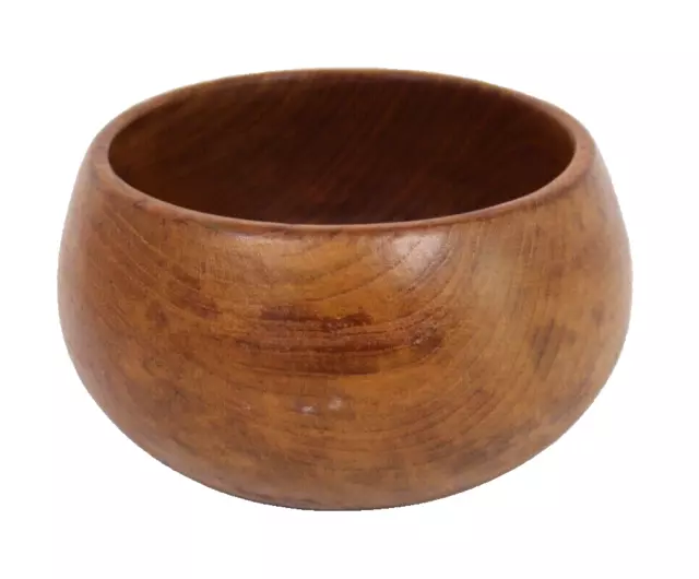 Teak Wood Vtg Mid Century Modern MCM Curved Side 6" Bowl Thailand Serve Snack