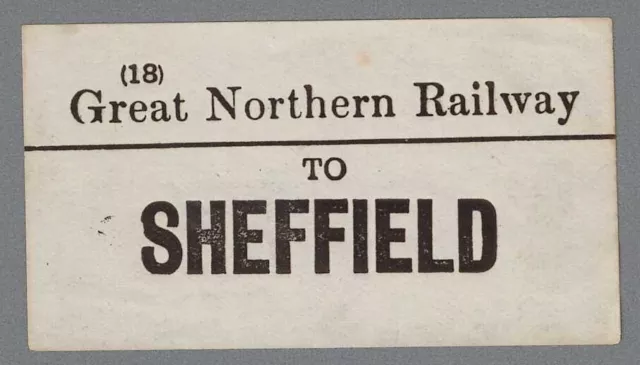 GREAT NORTHERN RAILWAY LUGGAGE LABEL - SHEFFIELD (Caps)