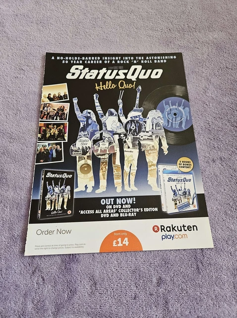 FPOT369 ANNUNCIO SU Rivista STATUS QUO 12X9" Poster 1970 EUR 14,47 ...
