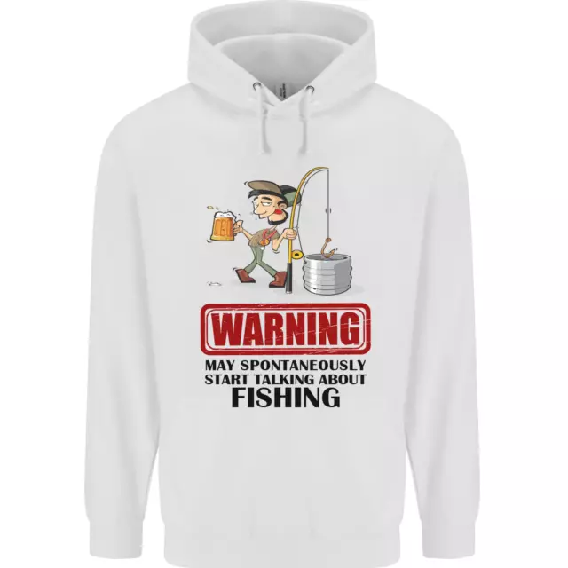 Fishing Warning May Start Talking Funny Mens 80% Cotton Hoodie