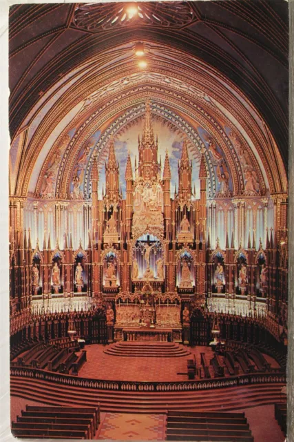 Canada Quebec Montreal Notre Dame Church Main Altar Postcard Old Vintage Card PC