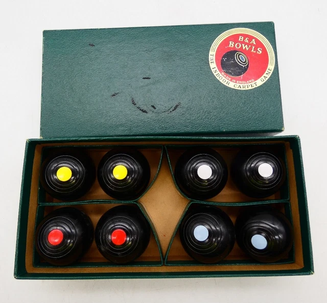 B&A Bowls England Indoor Carpet Bowls 8x Miniatures Pairs Sets of 2 Banda 2 Bias B&A Bowls England Indoor Carpet Bowls 8x Miniatures Pairs Sets of 2 Banda 2 Bias