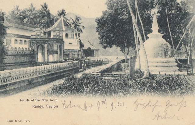 Ceylon: 1904: picture post card Kandy Temple of the Holy Tooth