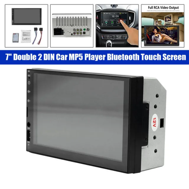 7" Universal Double 2 DIN Car MP5 Player Bluetooth Touch Screen Stereo Radio AUX