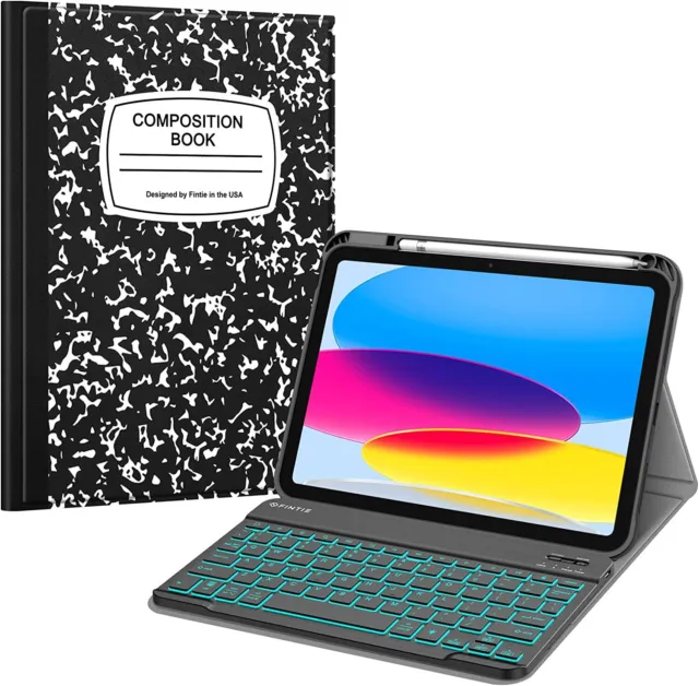 Backlit Keyboard Case For iPad 10th Gen 10.9 Inch 2022 Soft TPU Back Cover Stand