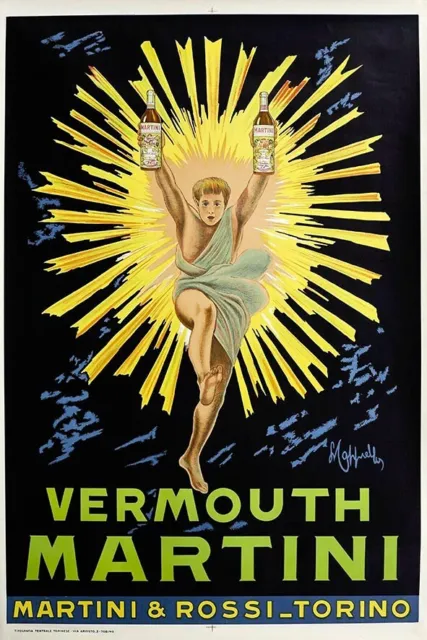Poster Manifesto Locandina Pubblicitaria Bevande Stampa Vintage Vermouth Martini