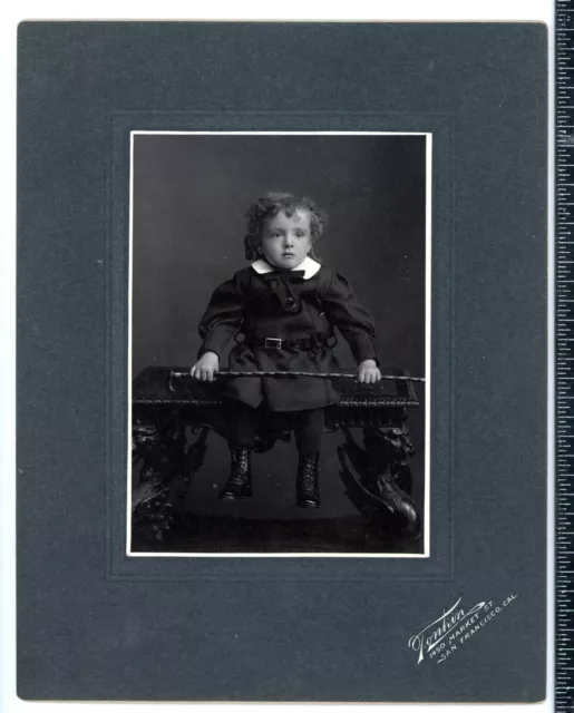 Boy  Cabinet Card antique  photo children's portrait San Francisco California