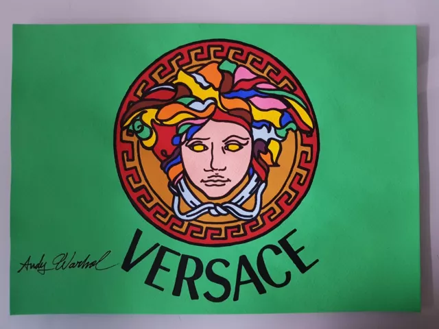 Andy Warhol Hand Signed. 'Versace'. Watercolor On Paper. Pop Art