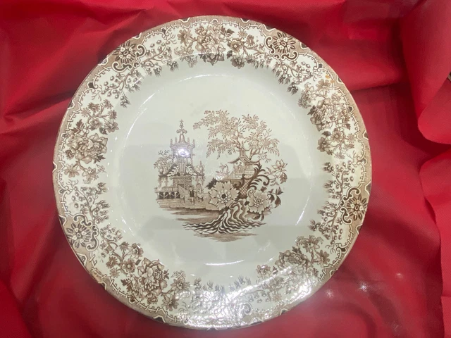 Antigua Plato de Servicio Redondo CM 30 IN Cerámica "Colandine" Scr 1870/1900