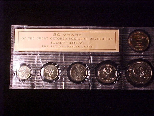 Russia U.s.s.r. 5-Coin Leningrad Mint Prooflike Set 1967 Jubilee Sealed