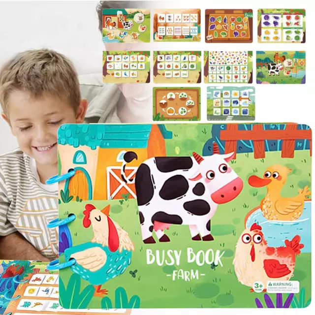 Busy Book for Kids, Preschool Montessori Toys for Toddlers Sensory Educational