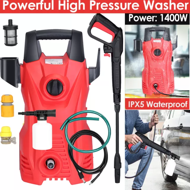 3000PSI Pressure Electric High Pressure Washer 1400W Car Motor Jet Sprayer 2GPM