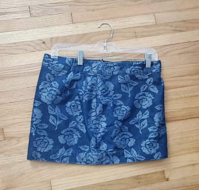 Y2K Dark Denim Mini Skirt, Abercrombie and Fitch, Metallic Floral, Coquette Prep