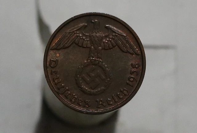 🧭 🇩🇪 Germany Third Reich 2 Reichspfennig 1938 D High Grade B52 #K5078