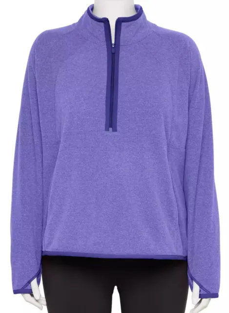Tek Gear Ultrasoft Fleece Hooded Pullover Sweatshirt Thumbhole Gray Plus 3X  NEW 
