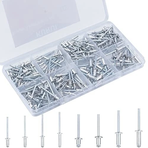 Pop Rivets Assortment Kit, 190PCs Aluminum Rivets Set