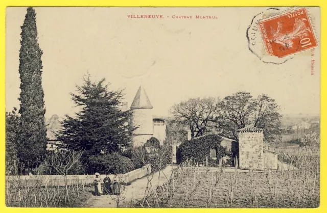 cpa 33 - VILLENEUVE (Gironde) CHÂTEAU MONTHUS