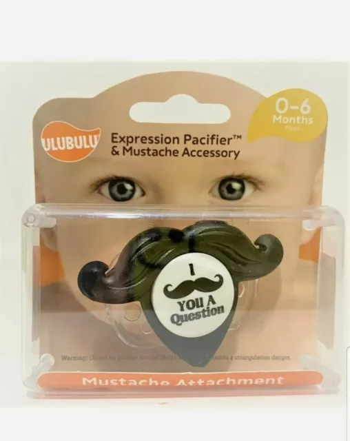 ULUBULU | Expression Pacifier & Mustache ACcessory 0-6 Months Paci NEW