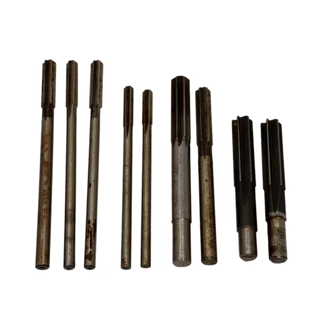 Lot of 9 Chucking Reamers UB 0.437" , 13/32" , 0.3230" , 8.204mm , 5/16" , 31/64