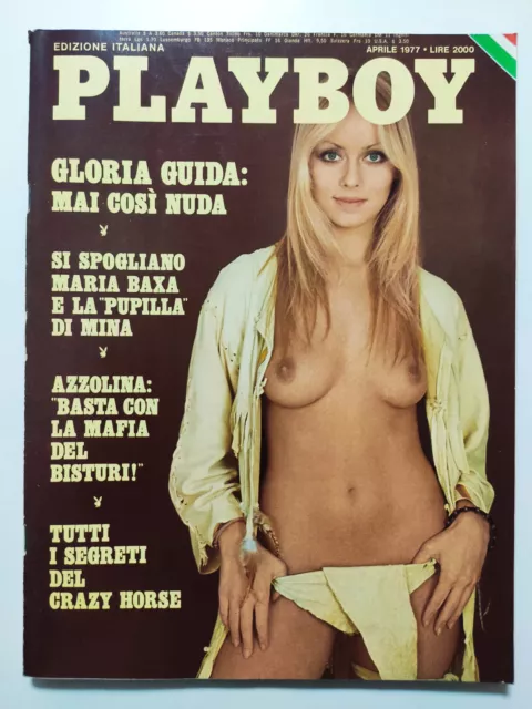 Rare Playboy Italia 4 Aprile 1977 Gloria Guida-Laffite-Maria Baxa-Crazy Horse