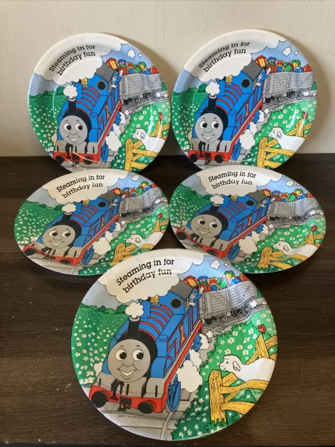 Vtg 1992 Thomas the Tank Engine 5 Birthday Party Plates-Thomas the Train- Rare!
