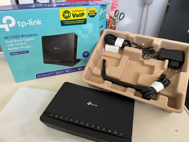 Tp-link AC1200 Wireless internet adsl fibra VDSL2 Modem Router wifi NUOVO