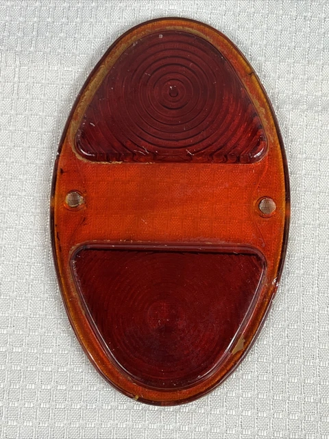 VINTAGE 1930’S 1940’S Original Glass Automobile Tail Light Red Original